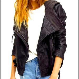 New Free People Vegan Cleo Moto Jacket
